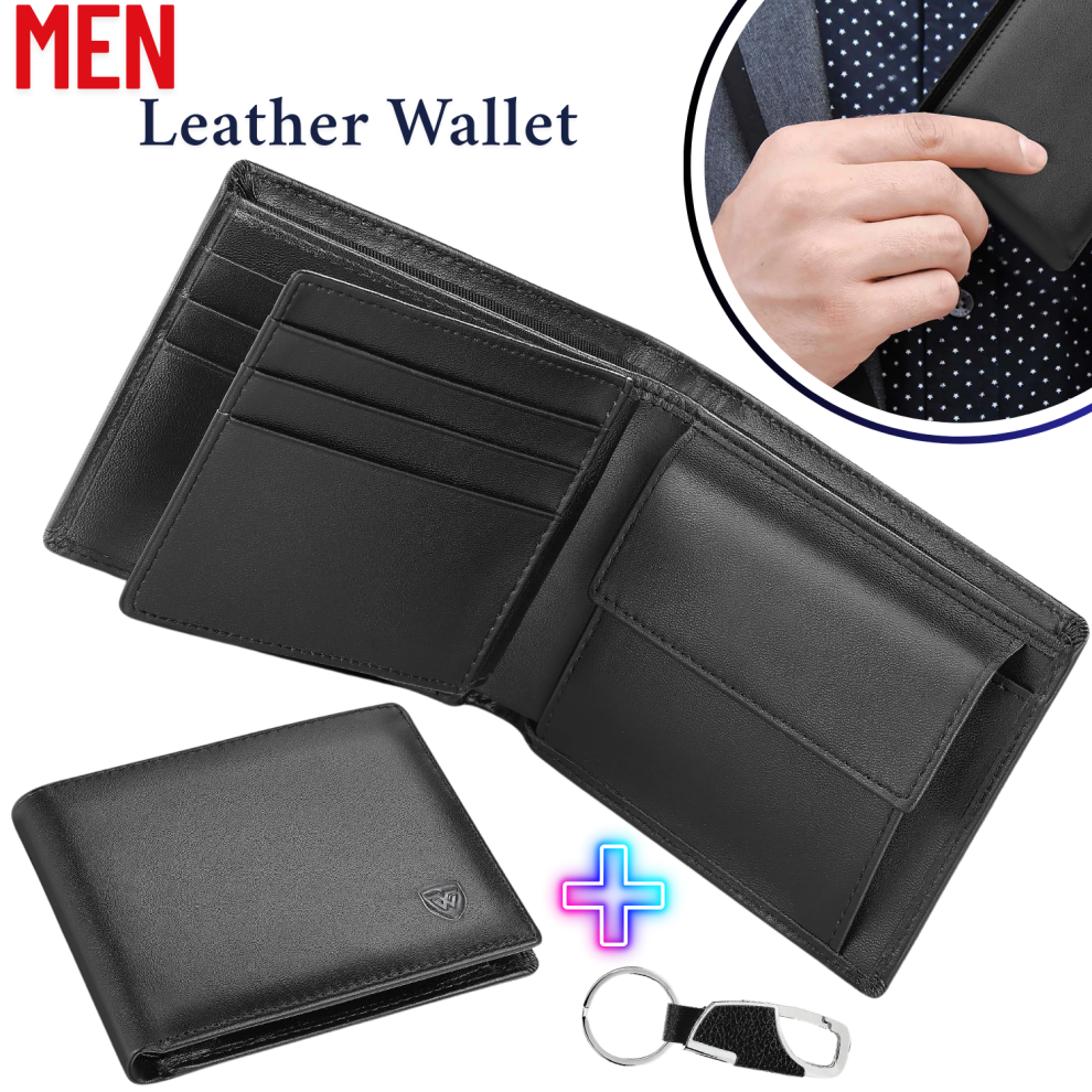 Men Leather Wallet Bifold Slim Card Holder Short Casual Coin Purse