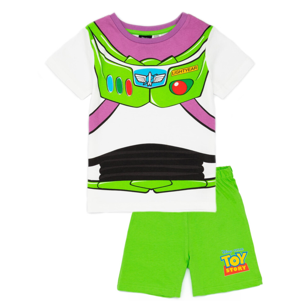 (4-5 Years, Green) Toy Story Boys Buzz Lightyear Costume Short Pyjama Set