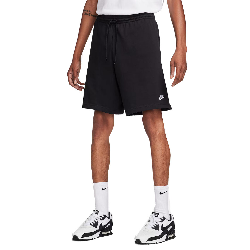 (Black, M) Nike Club Mens Knit Shorts Summer Sportswear Gym Bottom