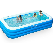 Inflatable Family Pool with Seats - 304.8 x 182.8 x 55.8 cm, UV-Protected, 3 Air Chambers, 370 gal Capacity