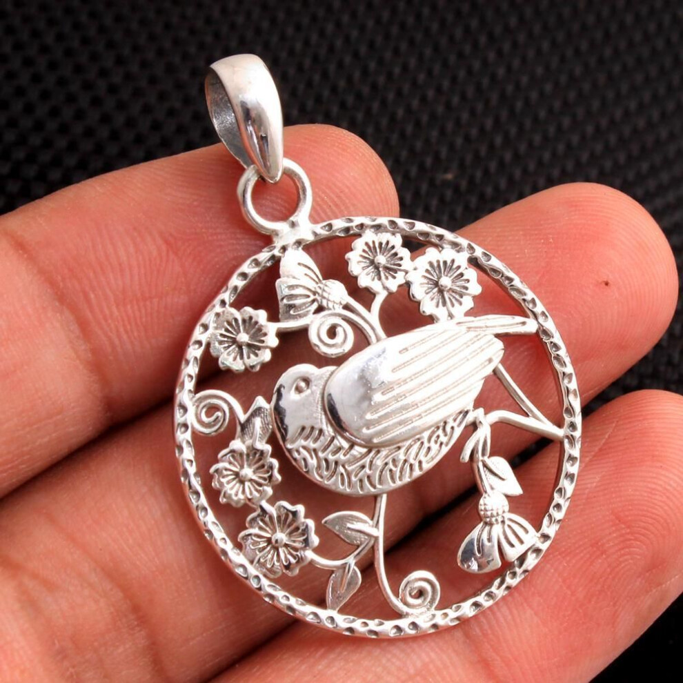 Bird Pendant, Silver Jewelry, 925 Sterling Silver, designer Pendant, Animal Jewelry