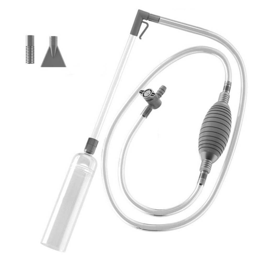 (grey, 2) Water Exchanger Aquarium Siphon Vacuum Cleaner Fish Tank Toilet Suction Aquarium Siphon Fish Tank Water Changer Siphon