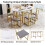 Six-Chair Dining Table Set, Modern Dining Table Combination, Gold 4