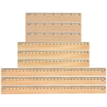 (As show, One size) 9pcs Household Wood Rulers Multi-function Straight Rulers Painting Straight Rulers Wooden Rulers