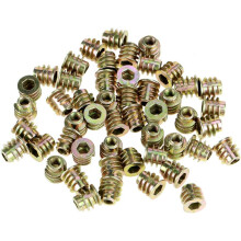 Threaded Insert Nuts, Hex Socket Screw-in Nuts 50Pcs M4*8mm Zinc Alloy Furniture Hex Socket Drive Screws for Wood Insert