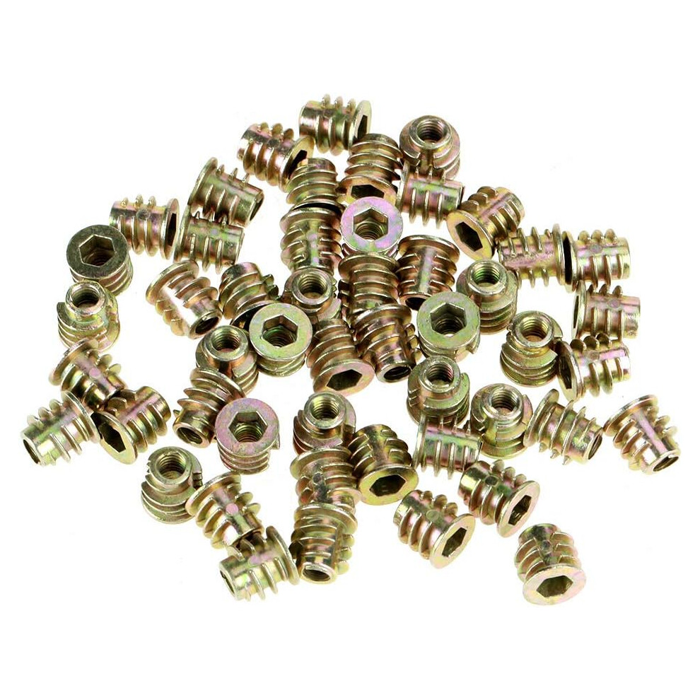 Threaded Insert Nuts, Hex Socket Screw-In Nuts 50Pcs M4*8Mm Zinc Alloy Furniture Hex Socket Drive Screws For Wood Insert 779747671131