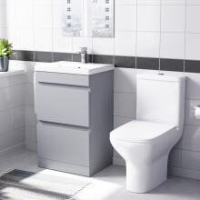 Nes Home 500mm Matte Grey Drawers Basin Vanity & Close Coupled Toilet Set