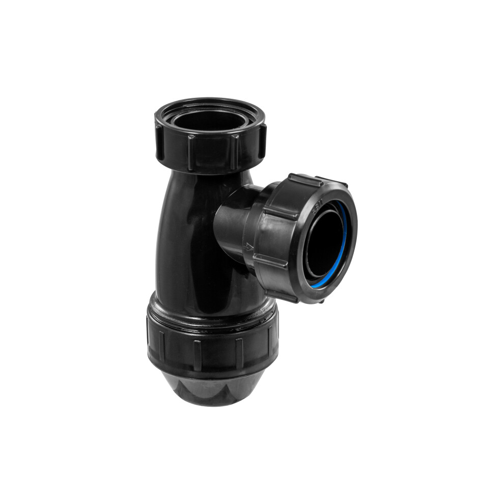 McAlpine Black 1.25" Shallow Bottle Trap for use with Basins