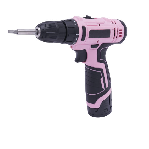 (21 Pieces) 12V Pink Electric Cordless Drill Combi Drill Set