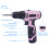 (21 Pieces) 12V Pink Electric Cordless Drill Combi Drill Set 2