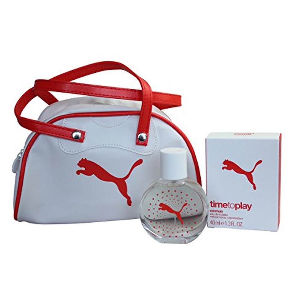 Puma Time To Play Bag & Perfume Gift Set for Women: 40ml EDT + Toiletr