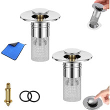 Ailsion odtokový filter, Easepicks vyskakovacie sitko na umývadlo Kúpeľňa, odtokový filter z nehrdzavejúcej ocele Push to Floor