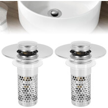 2PCS odtokové sitko do kúpeľne, odtokové sitko z nehrdzavejúcej ocele, výsuvný odtokový filter na umývadlo s odnímateľným košom filtra