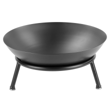 KCT Round Garden Fire Pit Bowl Outdoor Log Wood Burner Steel Patio Heater Firepit Heating Brazier Camping Burning Traditional