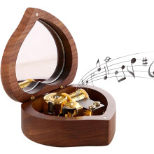 Once Upon A December Music Box Orech Heart Shape Hudobné darčeky s 18 notami so zlatým hudobným pohybom, darček k výročiu Vianoc