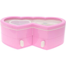 Valentine Music Box Dvojitá otočná tanečná figúrka v tvare srdca Hudobná vychytávka Módna šperkovnica (ružová)