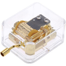 18 notový akrylový číry zlatý, ručne kľukový hudobný mechanizmus Gurdy Music Box (Love Story)