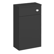 (500mm WC Cabinet) Handleless Bathroom High Gloss Dark Grey Wall Hung Vanity Unit Sink Cabinet Basin Storage Furniture Door Toilet