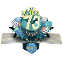 73 Today Happy 73rd Birthday Pop-Up Greeting Card Love Kate's Pop Up Cards Him