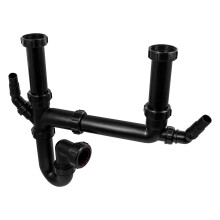 McAlpine SK2A-BL Black Double Bowl Sink Kit