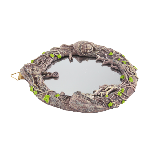 Triple Moon Goddess Wall Mirror Wall-Mounted with Five-Pointed Retro Hanging 1