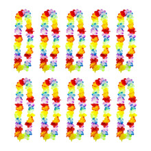 Pacote com 10 correntes de flores havaianas, corrente tropical, perfeita para sua praia, piscina e coquetel