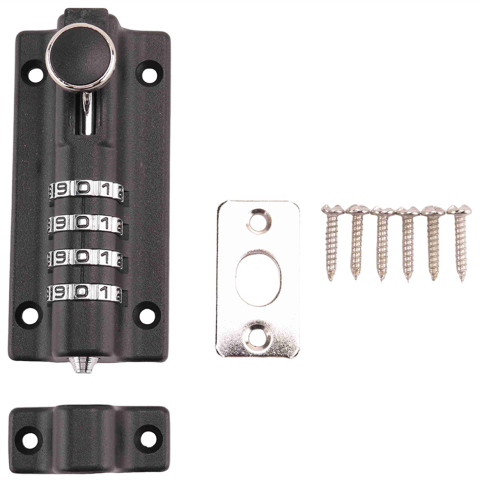Password Lock Black Bolt Metal Door Latch Anti-Theft Safety Combination Digit Padlock Outdoor Gate Hardware 4852257168578