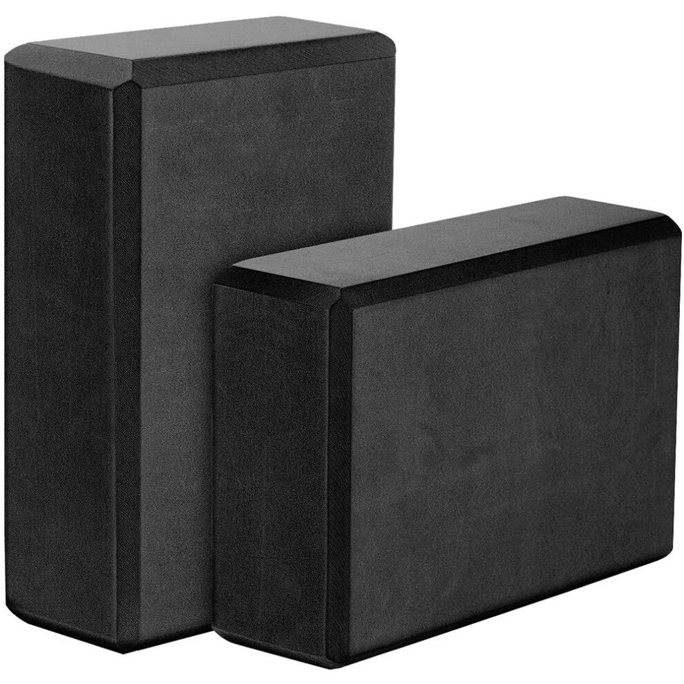 Yoga Blocks 2 Pack,23X15X7.6cm High Density EVA Foam Block Exercise Bricks,Eco Friendly & ,Black