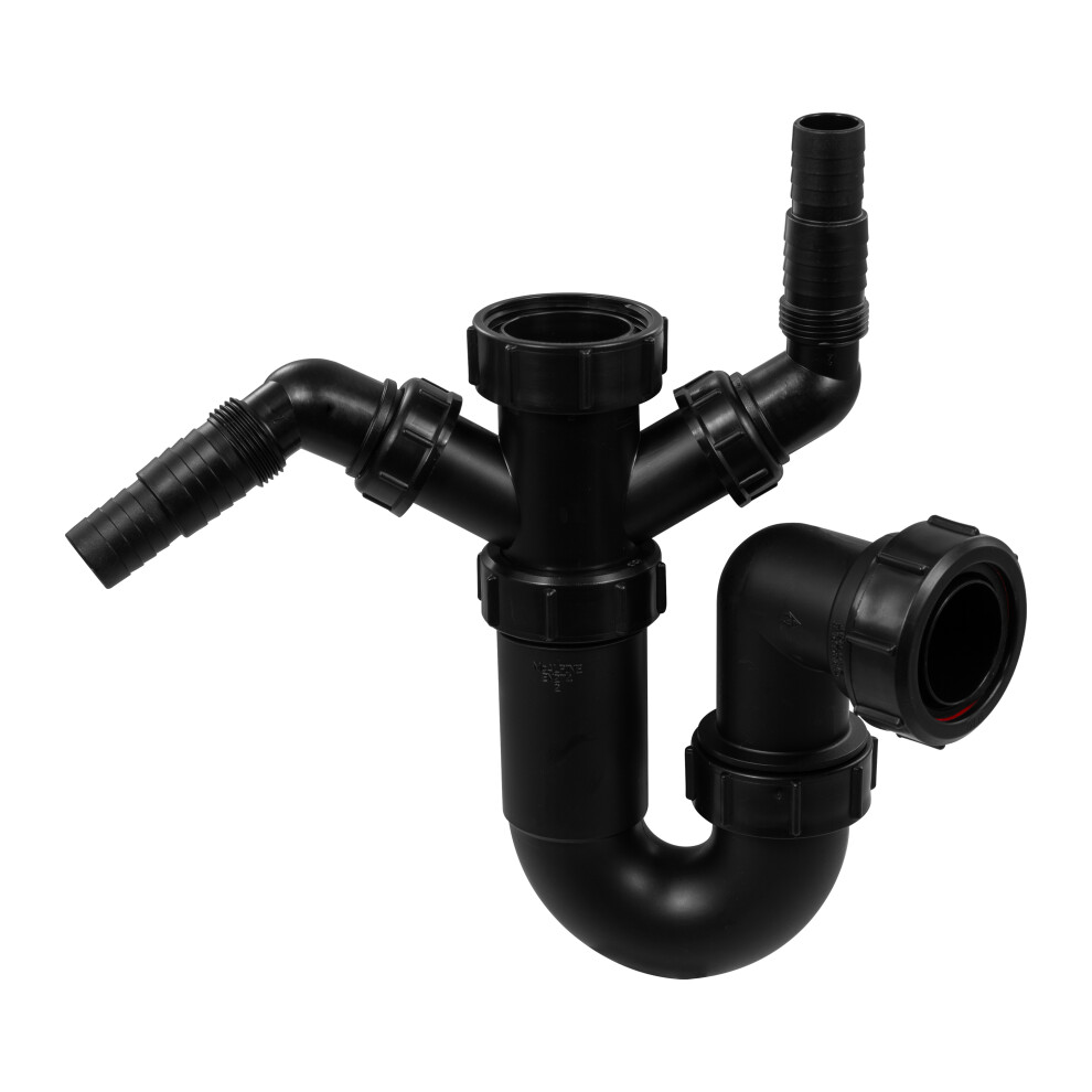 Mcalpine Wm11-Bl Sink Trap Twin 135 Deg Domestic Appliance Black