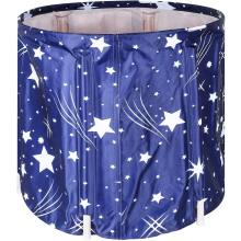 Dhouse Portable Bathtub 68 X 65CM 230L Foldable Free Standing Soaking Bath Tub Adult SPA Bathtub for Student Home Camping (Starry Blue)