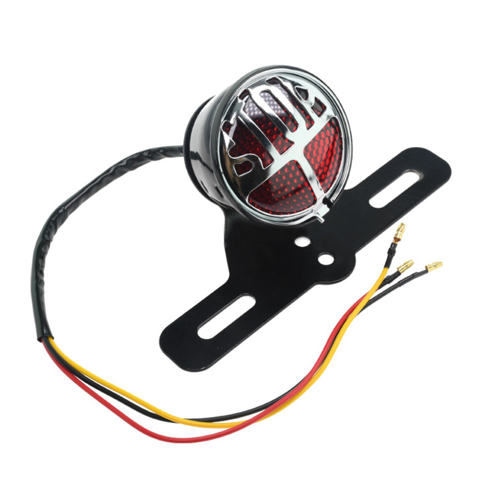 Motorcycle Retro Tail Stop Tail Number Plate Rear Lamp Bracket Chopper Brake Light 4852257178751