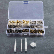 Set van 100 leren drukknopen, 12,5 mm metalen drukknopen, 4 kleuren voor kleding en tassen
