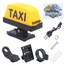 Motorradhelm USB LED TAXI Zeichen Lichtanzeige Dekoration Elektrische wiederaufladbare Warnung mit 3 Halterung