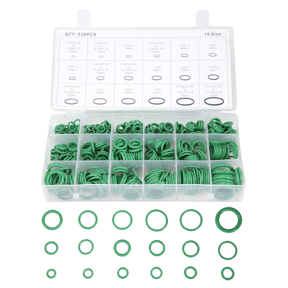530Pcs Car R134a O-Ring Repair Automotive Air Conditioning Rubber Sealant Box Set 4852257190920