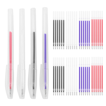 4 Pieces Heat Erasable Fabric Marking Pens Erase with 48 Refills for Quilting Sewing and Dressmaking