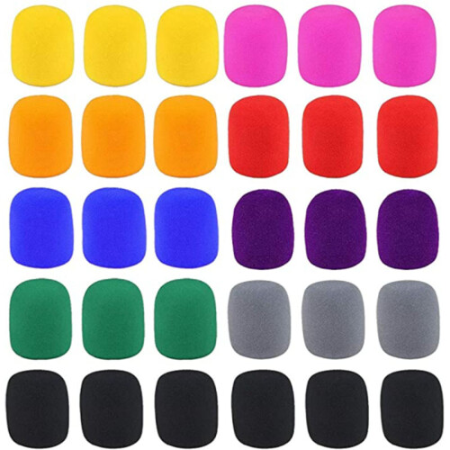 30 Pack Thick Handheld Stage Microphone Windscreen Foam Cover Karaoke DJ (12 Color) 1