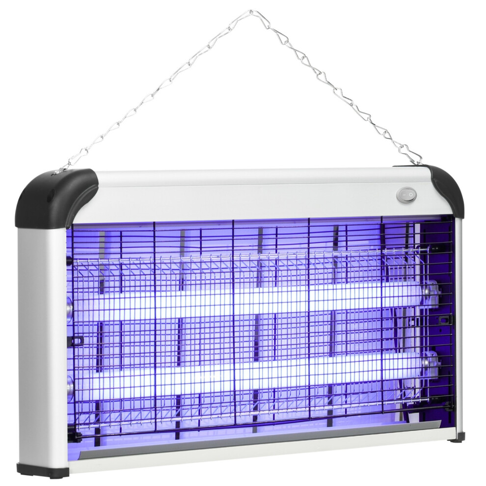 Outsunny 30W Mosquito Insect Killer Pest Bug Trap Lamp UV Fly Zapper Silver