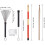 Drum Sticks Set,5A Maple Wood Sticks,Drum Rods Brushes,Retractable Wire Brushes,Drum Dampeners with Bag 6
