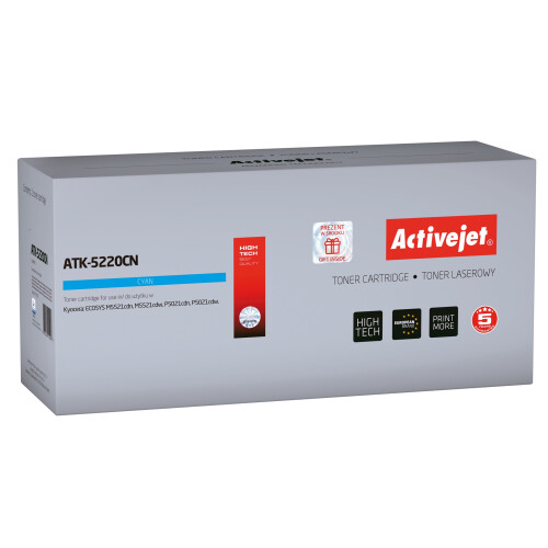 Toner - ACTIVEJET - ATK-5220CN - Cyan - 1200 pages - pour Kyocera Printer