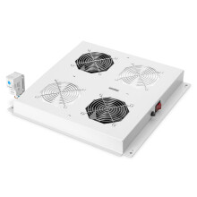 Rackventilatorlade - DIGITUS - DN-19 FAN-2-N - 2 ventilatoren - Lichtgrijze thermostaat - 19 inch