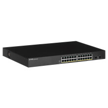 Zyxel Switch smart managed Layer2 26 Port • 24x 1 GbE • PoE Budget 170 Watt • 24x PoE at • 2x SFP • 19" • GS1900-24HPV2