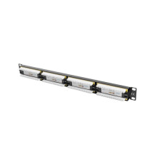 Panel de Parcheo - LANBERG - Cat.5E UTP - 24 Puertos - 1U Rack 19 - Negro