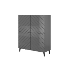 Shelving unit ABETO 100.5 x 40 x 121.5 cm graphite/glossy graphite
