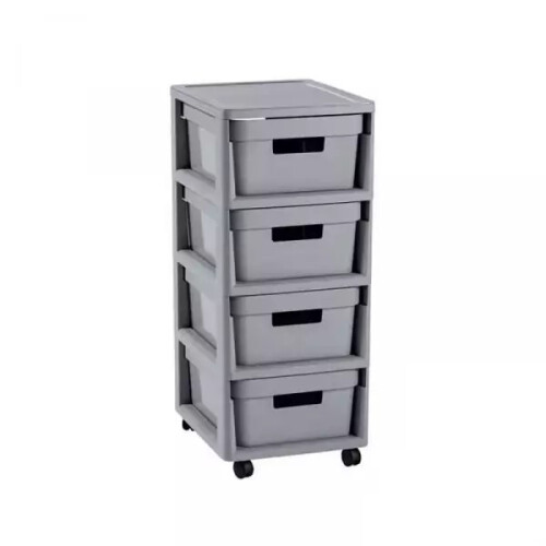 Curver CURVER Graues Regal, Schrank, 4 Schubladen, 4X11 L