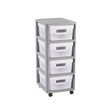 CURVER Graues Regal, Schrank, 4 Schubladen, 4X11 L