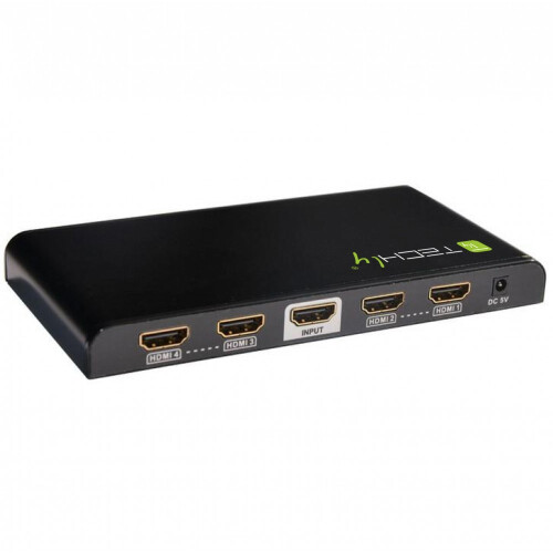 techly 1 x 4 HDMI Splitter 4K x 2K Video-Audio Splitter 4 x HDMI Desktop Computer