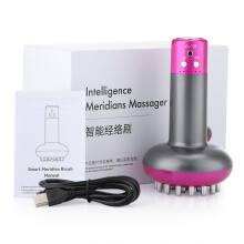 (Red)Electric Lymphatic Drainage Machine Meridian Body Massage Brush Microcurrent Anti Cellulite Guasha