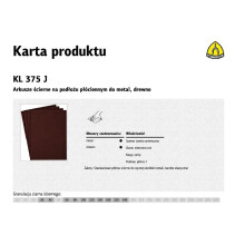 Schuurdoek - KLINGSPOR - KL375J - Korrelgrootte 40 - 230x280 mm - Verpakking van 50 stuks