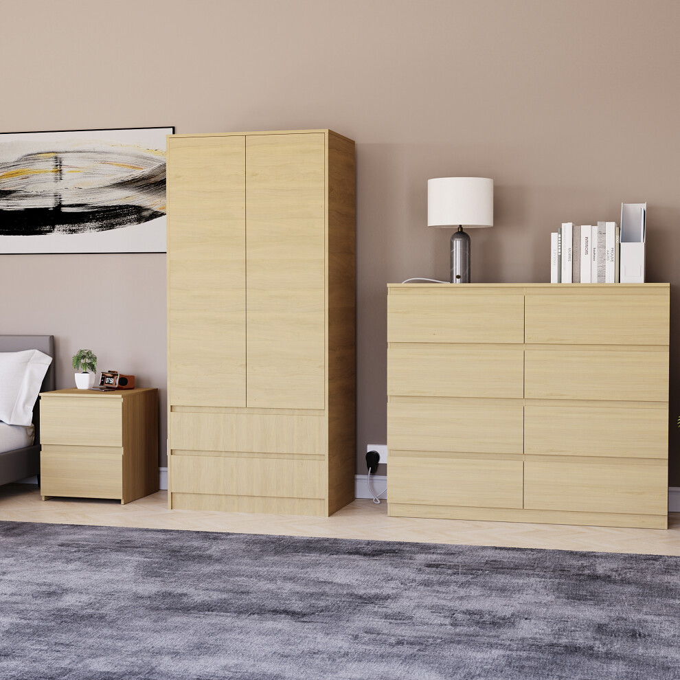 Photos - Bedroom Set  Denver 3 Piece  Chest Wardrobe 5 Not,Specified 3331850+3331385+3331854(Pine)