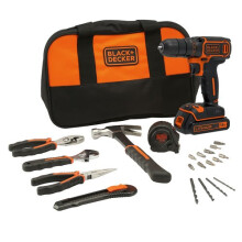 Porakone - Black and Decker - BDCDC18HTSA - 18V - 1,5Ah Li-Ion - Lisävarusteet mukana